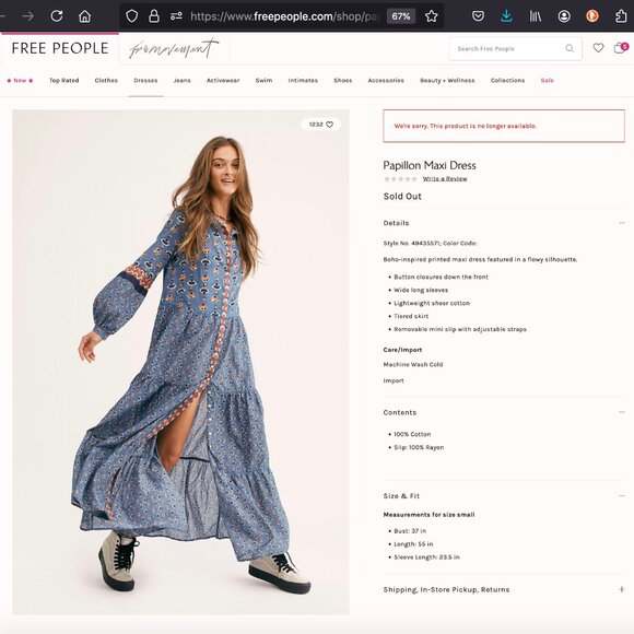 Free People Papillion Dress Sz XS - Picture 9 of 11